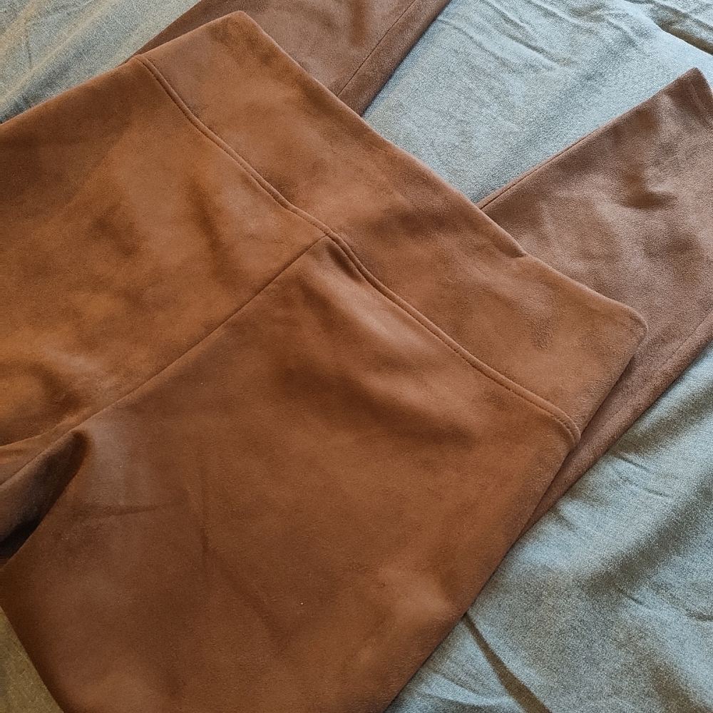 Faux Suede Brown Leggings by Laundry Shelli Segal